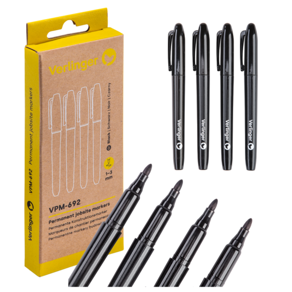 ZESTAW Verlinger Nóż olejowy do cięcia szkła VER-2101 1 szt. + Marker budowlany VPM-692 4 szt. - 4