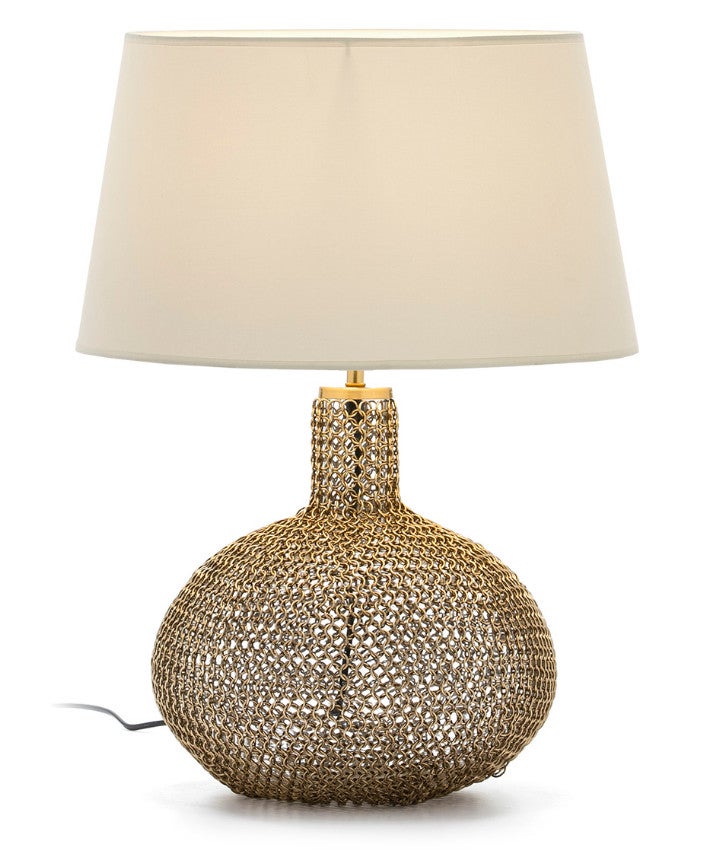 Pied de lampe verre et métal doré Randy - 2