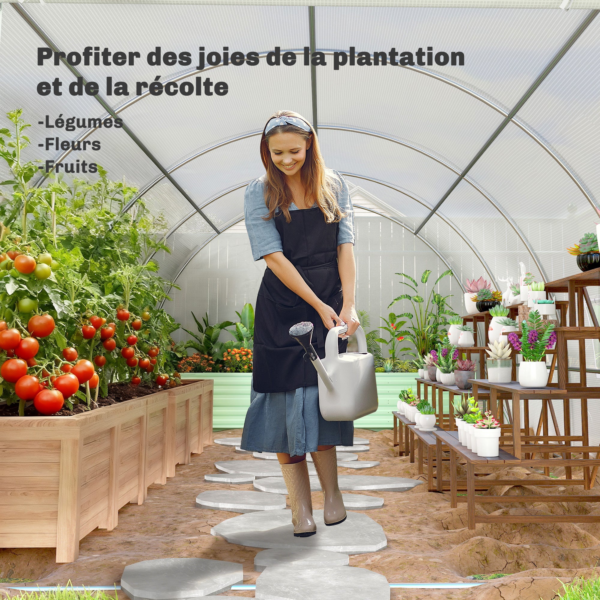 Serre de Jardin Tunnel PE Outsunny - 7