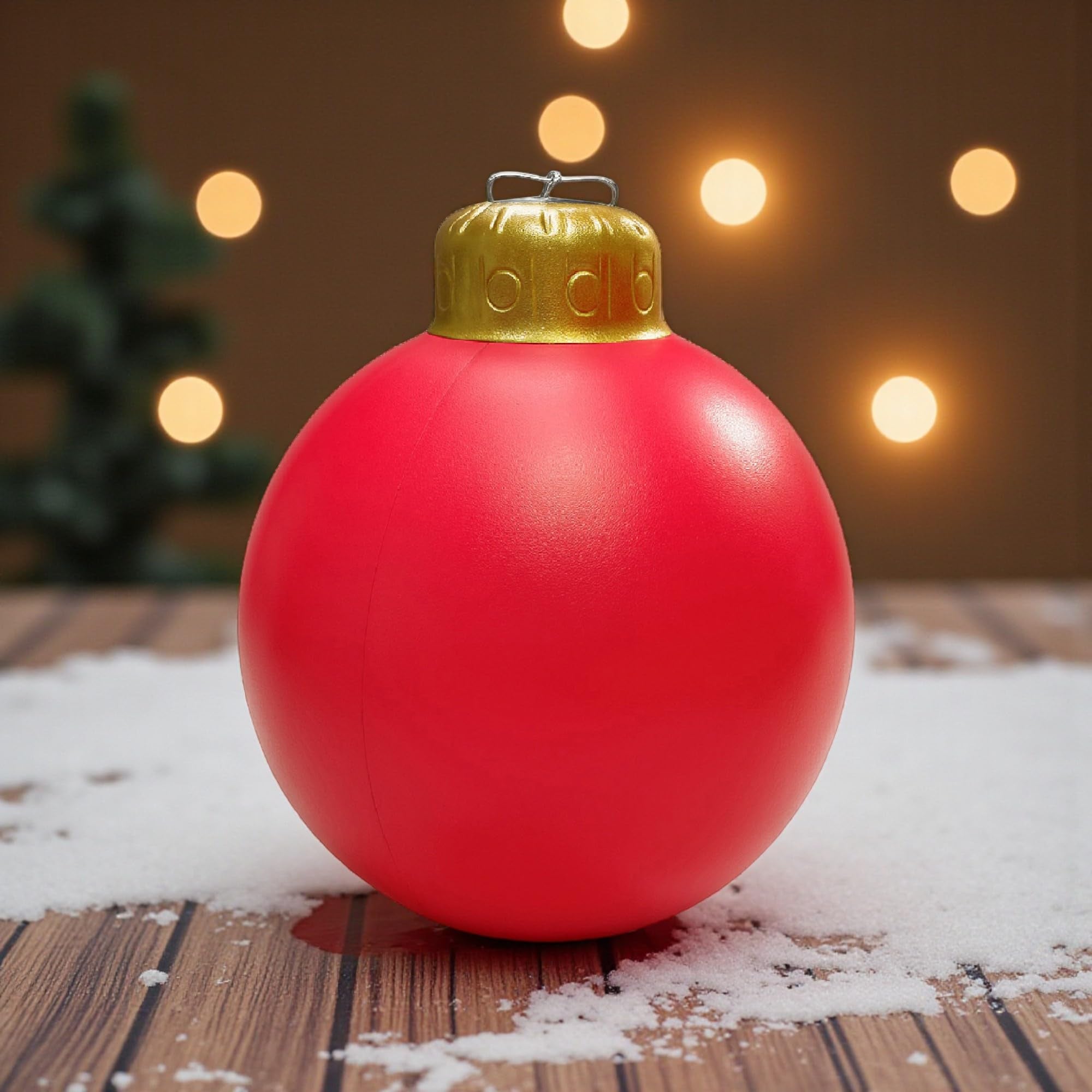 Bola Inflable de Navidad Gigante, PVC, Impermeable, Rojo, 60 cm - 3