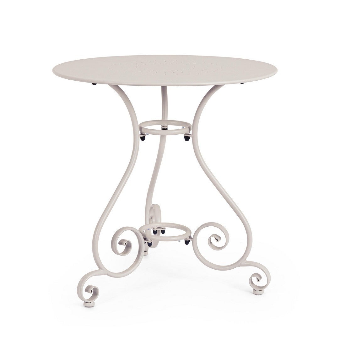 Stół zewnętrzny ze stali lakierowanej elektroforetycznie z matowym wykończeniem, Ø70 szary