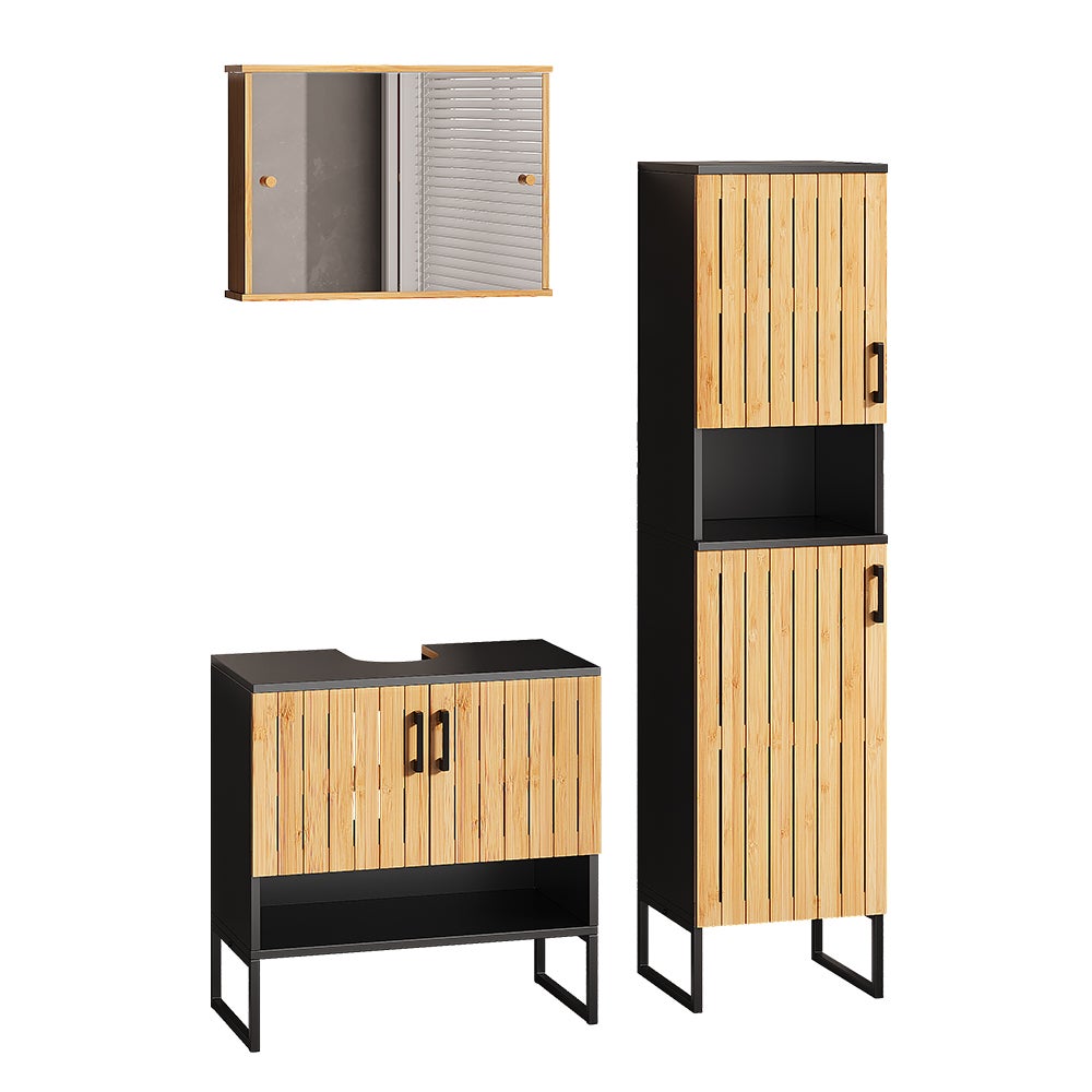 Vicco Zestaw mebli łazienkowych Vayra, Bambus, 3 części