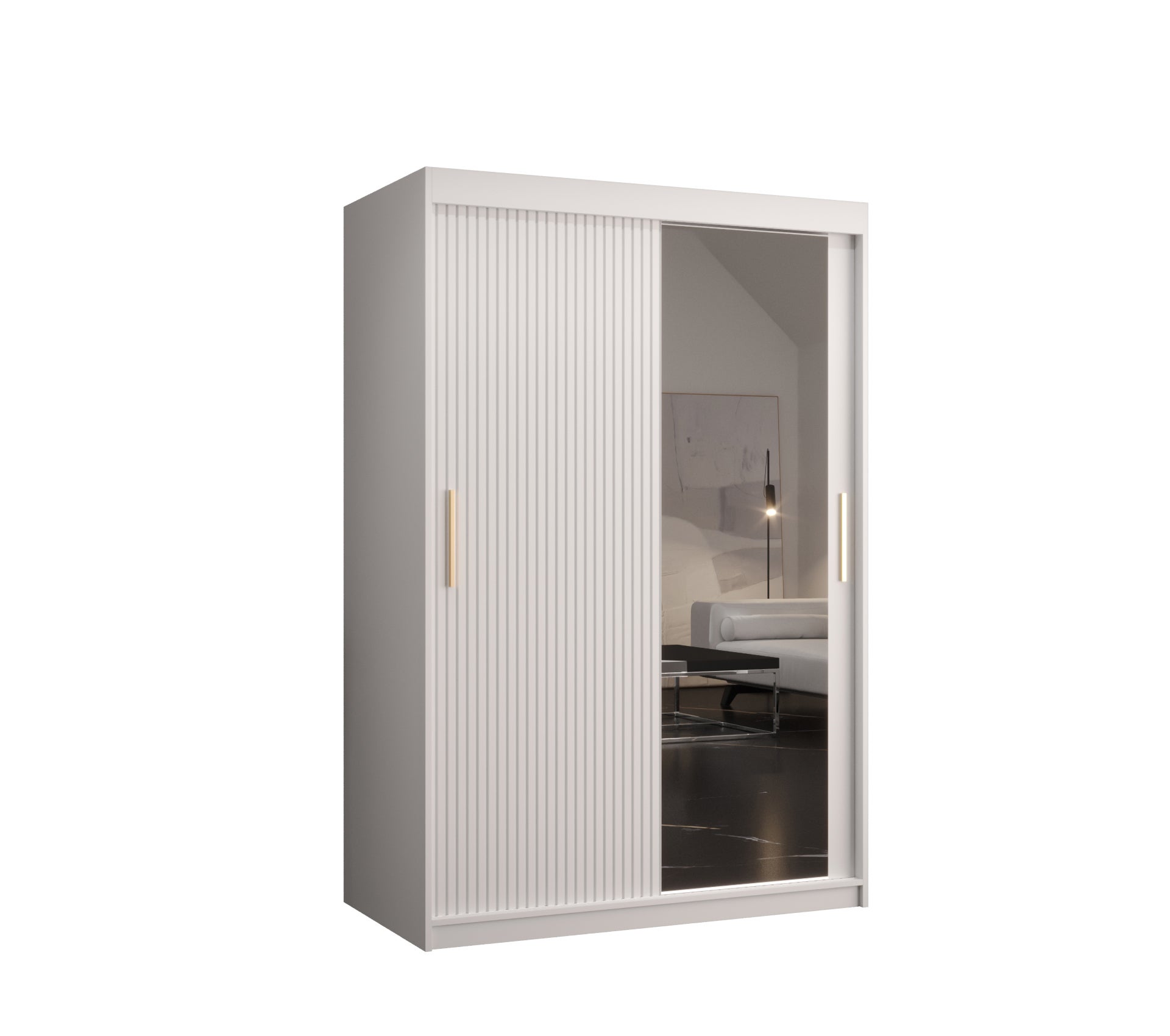 Szafa przesuwna garderoba RIFLO SLIM 2 120 x 62 x 200 cm Biały - Abiks Meble