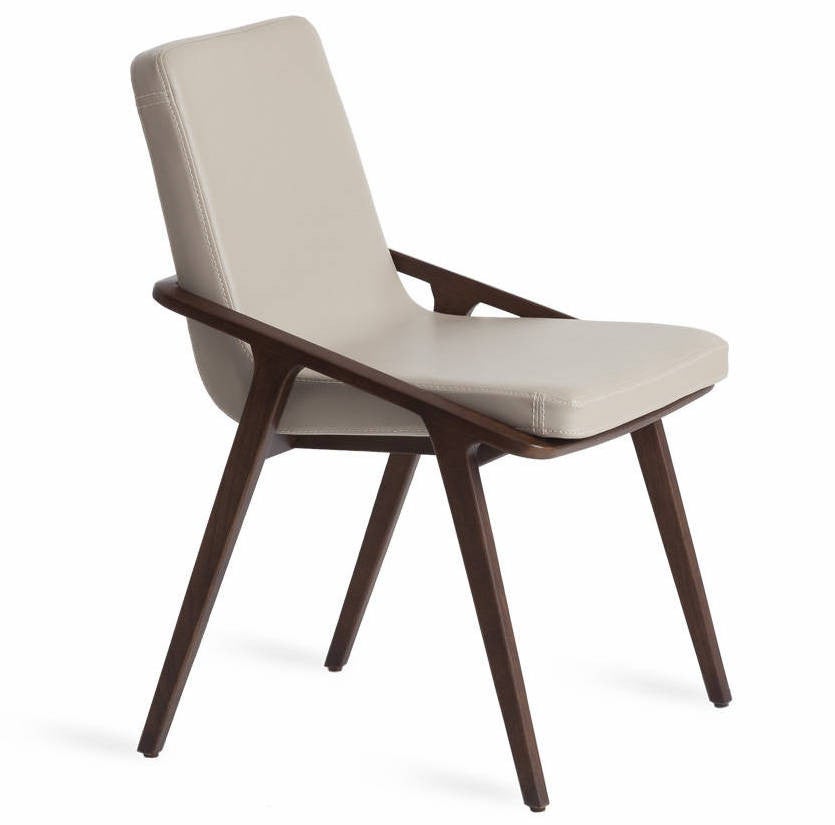 Silla leva de madera de fresno y piel sintética - juego de 2-color aqua 41 anís