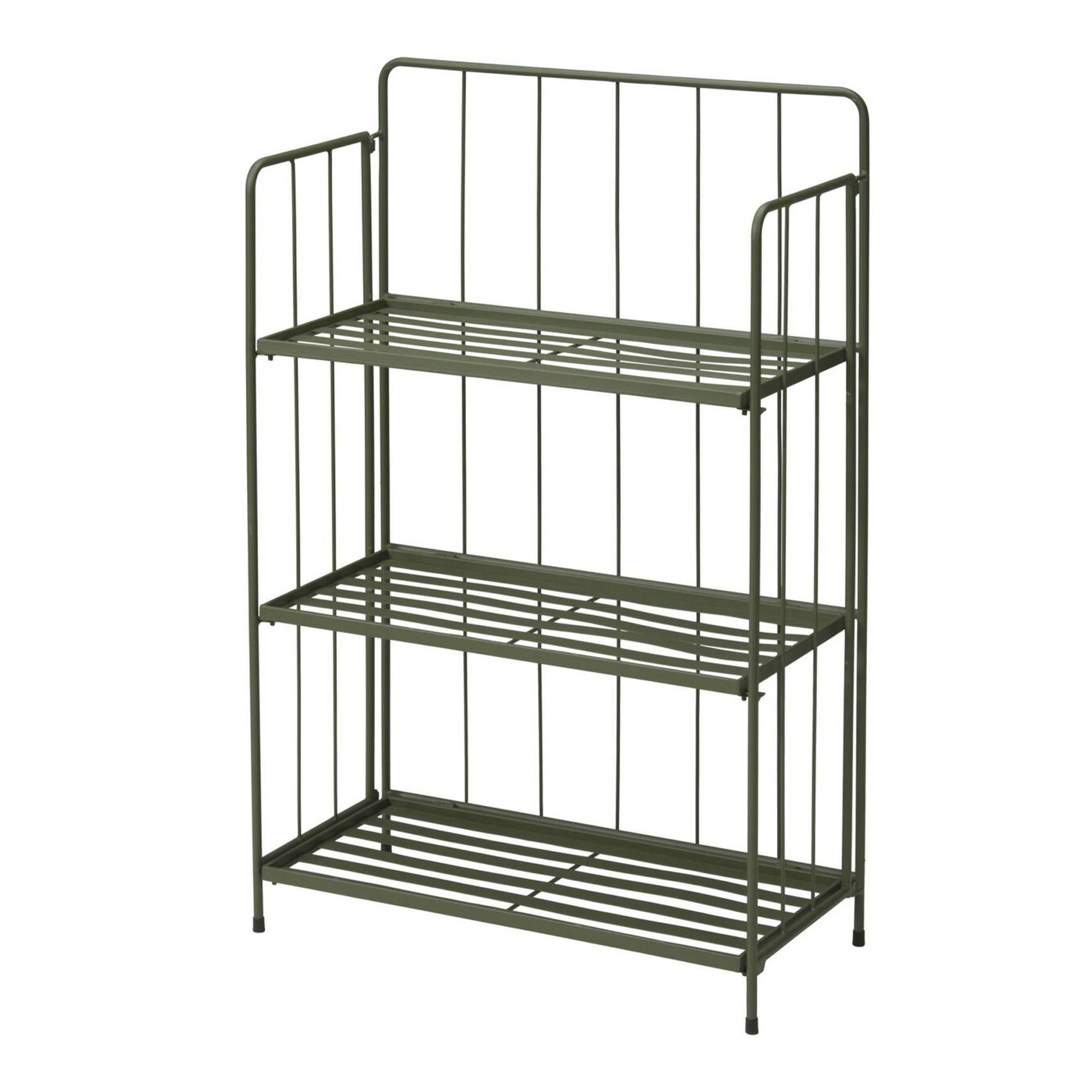 WELLHOME - Jardinière 3 étages en métal vert design pliable H.90 ...