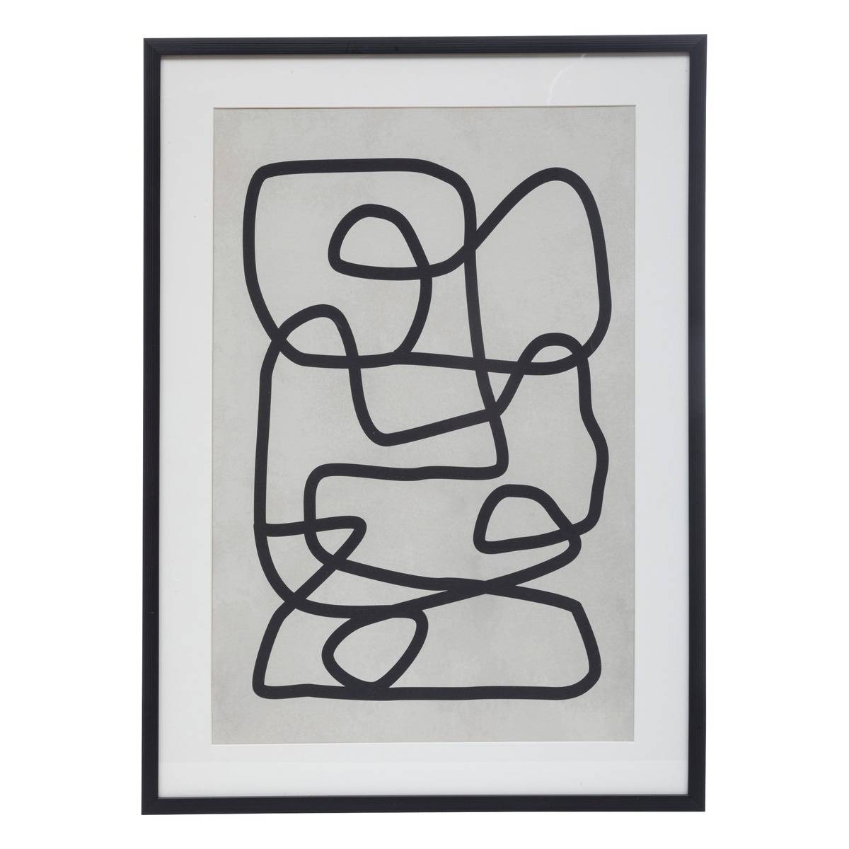 Lienzo impreso mio en metal blanco y negro 50x70cm - atmosphera créateur d'intérieur