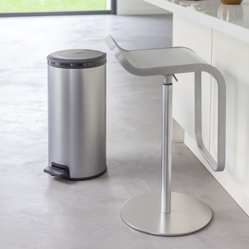 ASelected Pattumiera Rotonda A Pedale Da 6 Litri In Acciaio Inox – Per Bagno, Camera Da Letto, Ufficio – Secchio Interno Rimovibile E Rivestimento Anti-Impronte
