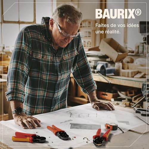 BAURIX Pince à sertir auto-ajustable [0,25-10 mm], modèle PERSEUS, pour embouts isolés et non isolés - 7