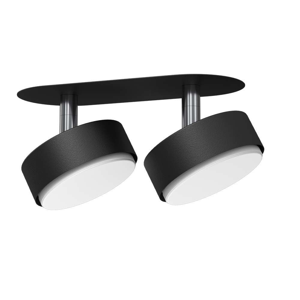 Oprawa sufitowa wpuszczana Drop czarno-biała 2xGX53x9W owalna ruchoma IP20 wym: 7,5 x 17,5 x 8 cm metal Brosline