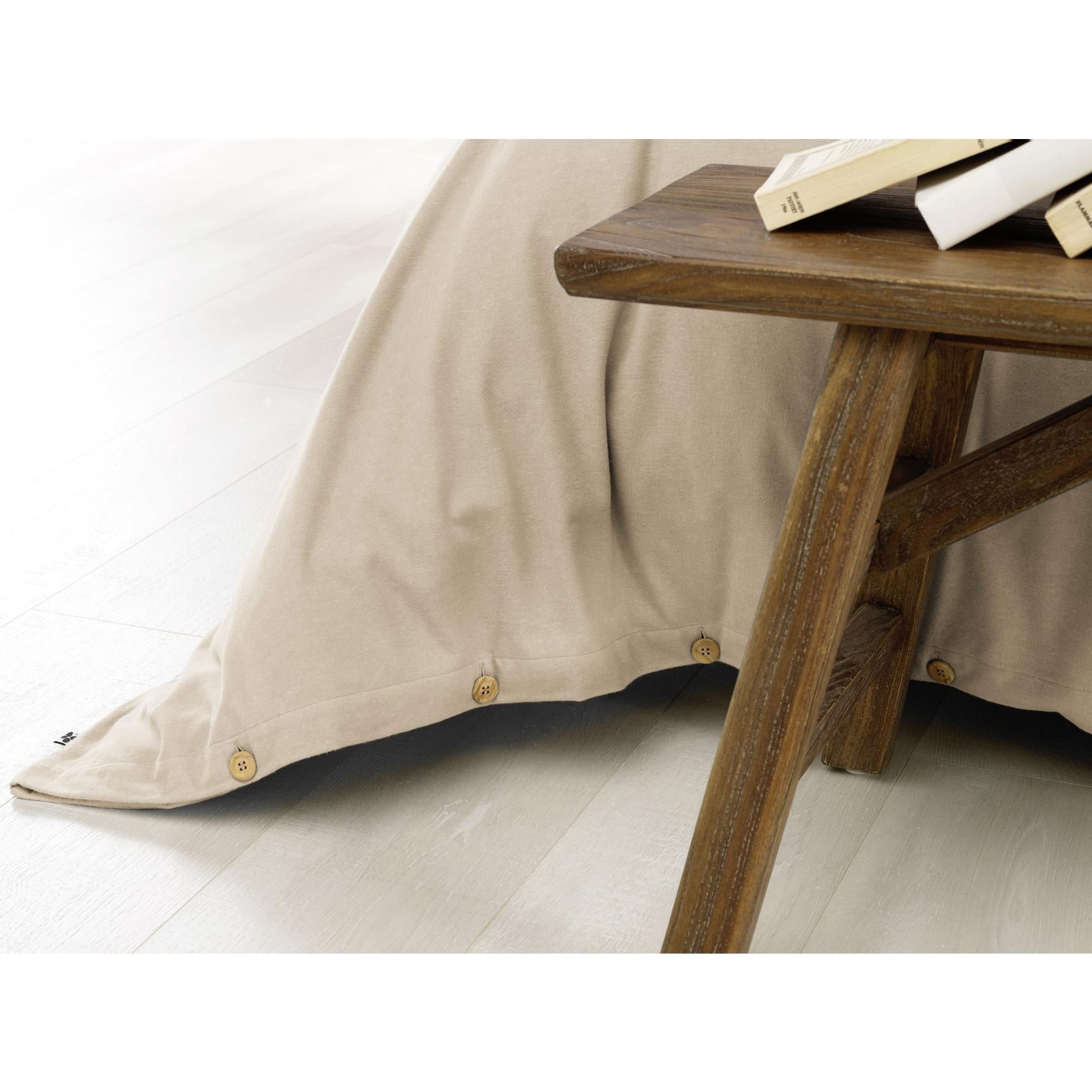 Housse de Couette Chaude 260 x 240 cm – Flanelle 100 % Coton – Candice Sable - 3