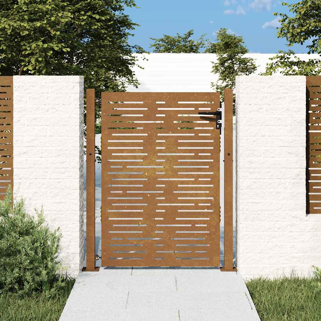 Portail De Jardin 100x150 Cm En Acier Corten Design Carr VidaXL portail-de-jardin-100x150-cm-en-acier-corten-design-carr-vidaxl