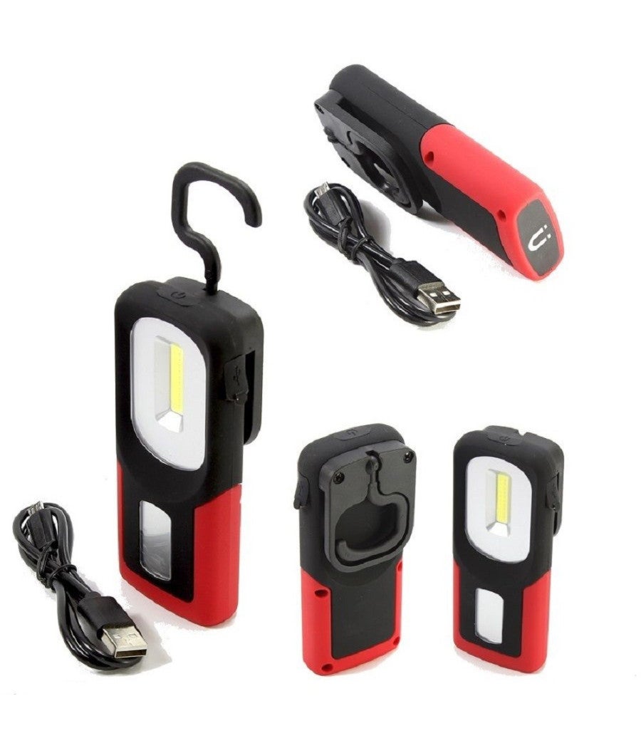 Torcia Magnetica LED Ricaricabile Joyan S550, 200 Lumen, COB + LED 3W, Batteria 1200 MAh, Per Campeggio Ed Emergenza