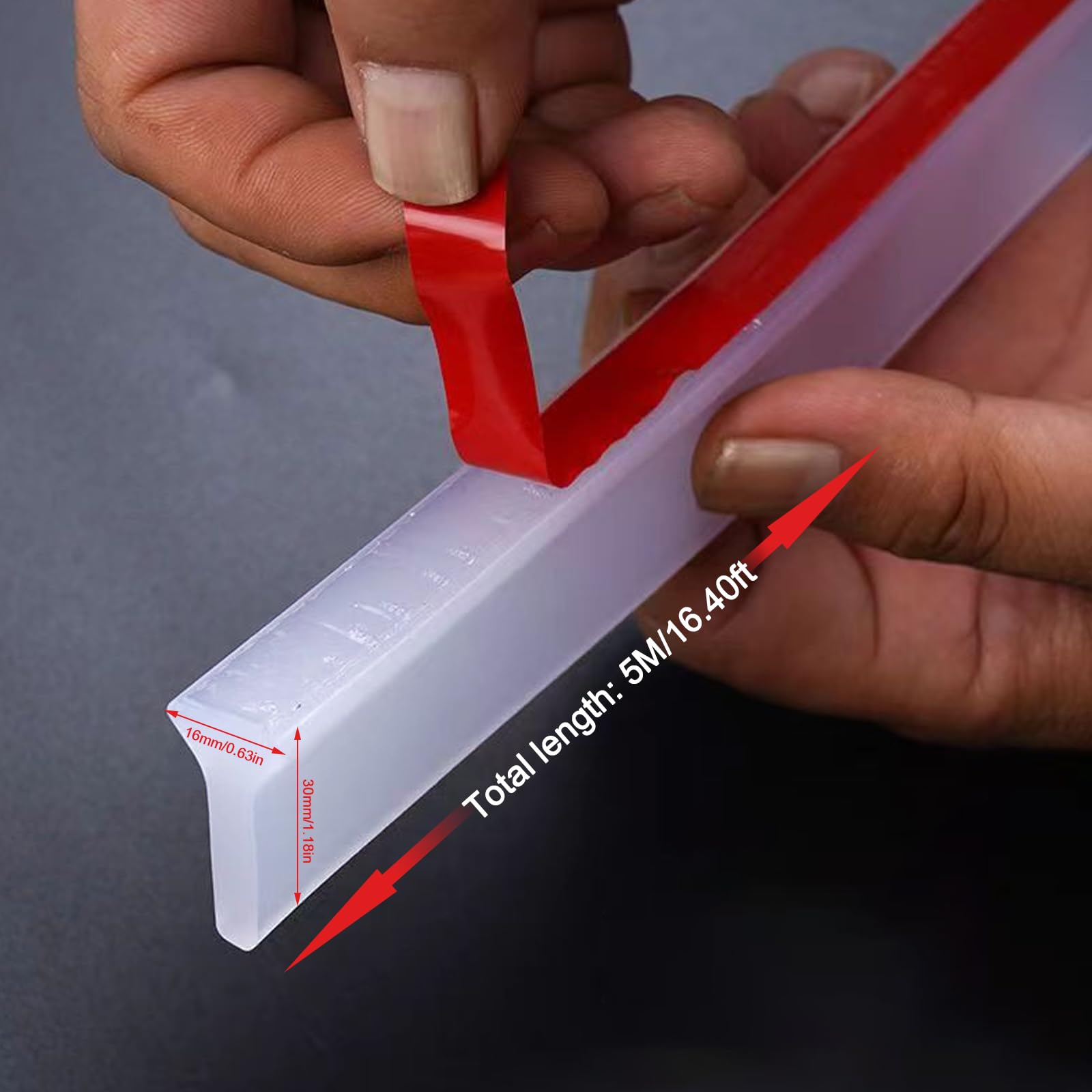 Barre De Seuil De Douche Autocollante - 1,5 Cm De Haut - Joint Anti- éclaboussures - Pour Porte De Douche Sans Cadre - En TPE - Pour Sol De Douche - Blanc - 5 M