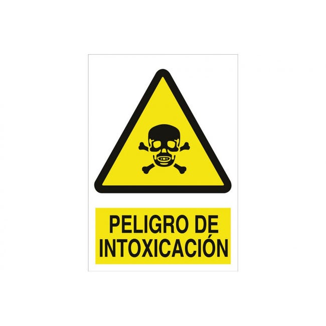 Señal de texto y pictograma Peligro de intoxicación COFAN Poliestireno ...