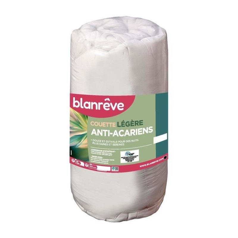 Couette légere anti-acariens - 200 gr/m² - BLANREVE - 240 x 220 cm - Blanc - 4