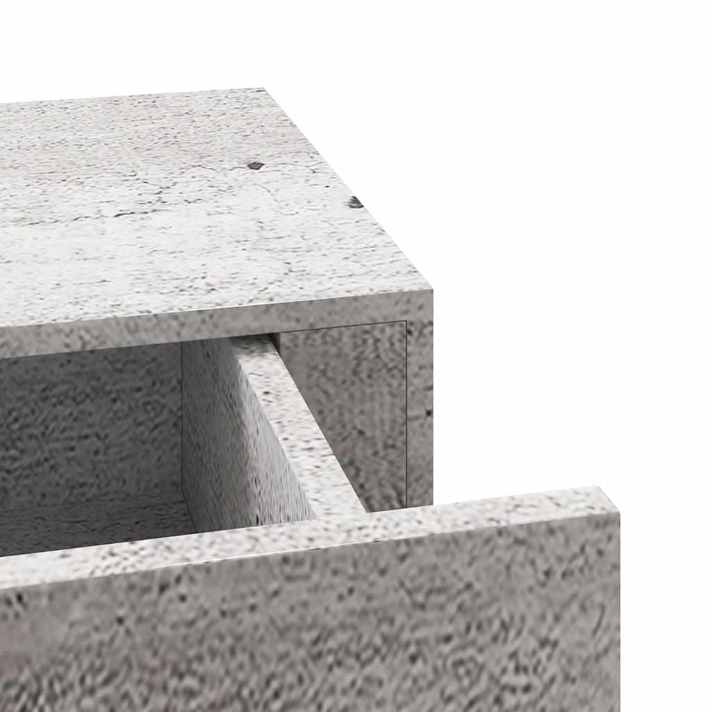 vidaXL Étagère à tiroir murale Gris béton 60x23,5x10 cm MDF - 8