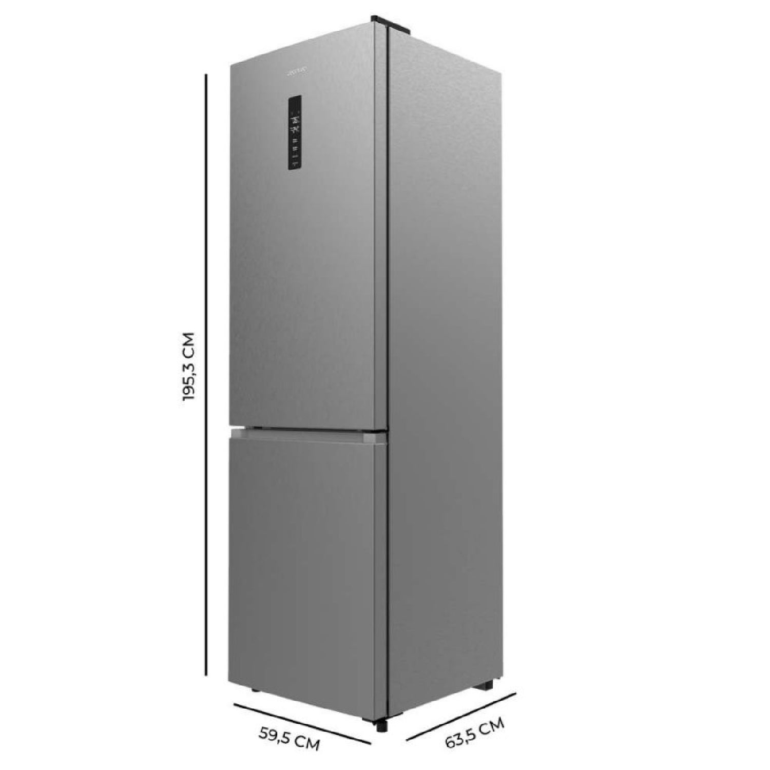Réfrigérateur Combiné Cecotec 335L No Frost - Inox, 195.3cm Hauteur, Compresseur Inverter - Classe E, Tiroir Humidité Contrôlée - 2