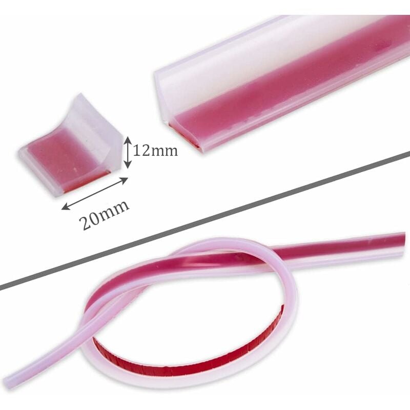 Barre De Seuil De Douche En Silicone Autocollante – 6 M X 2 Cm, Blanc, Étanchéité Salle De Bain/Cuisine