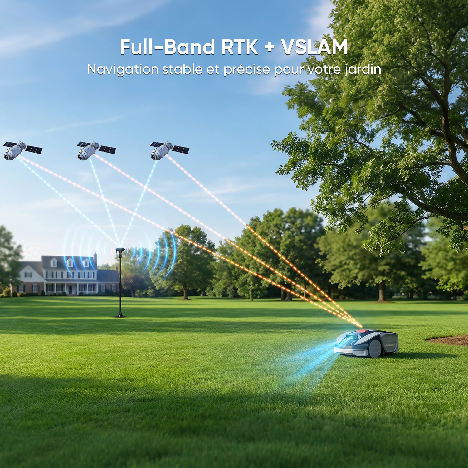 Robot Tondeuse sans Fil, 800 m², RTK + Vision, Cartographie, Évitement des Obstacles, Pentes 30 %, Contrôle via App, Sunseeker S3 - 2