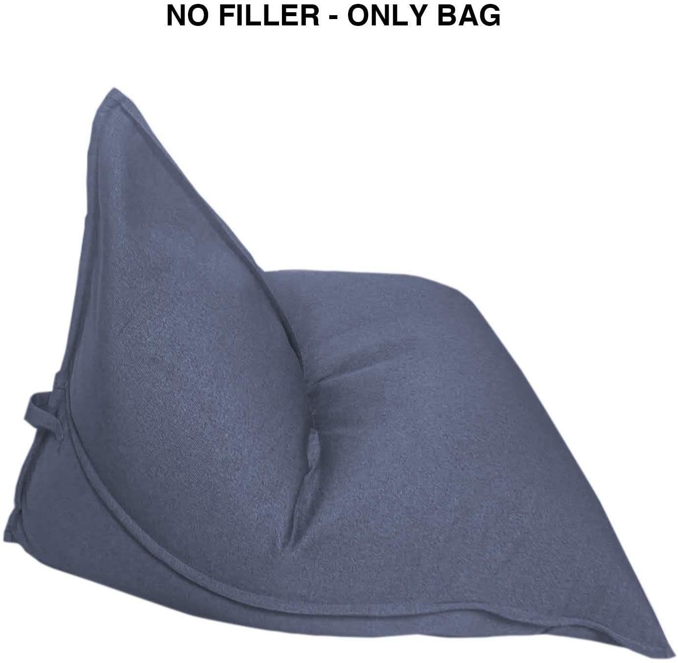 Rebecca Mobili Rivestimento Pouf Sacco Vuoto Blu Poliestere