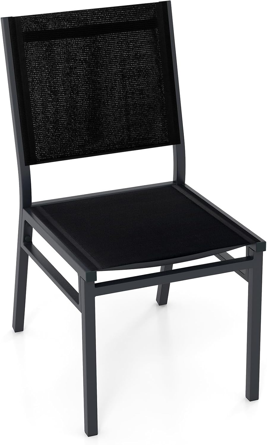 Aluminiowe krzesło ogrodowe, odporne na warunki atmosferyczne,lekkie krzesło balkonowe bez podłokietników, obciążenie do 150 kg, do ogrodu,