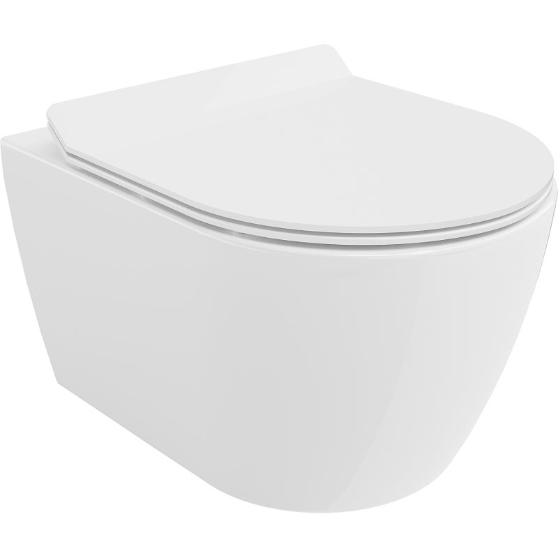 Mexen Carmen miska wc Rimless Tornado z deską wolnoopadającą slim, duroplast, biała połysk - 30880100T