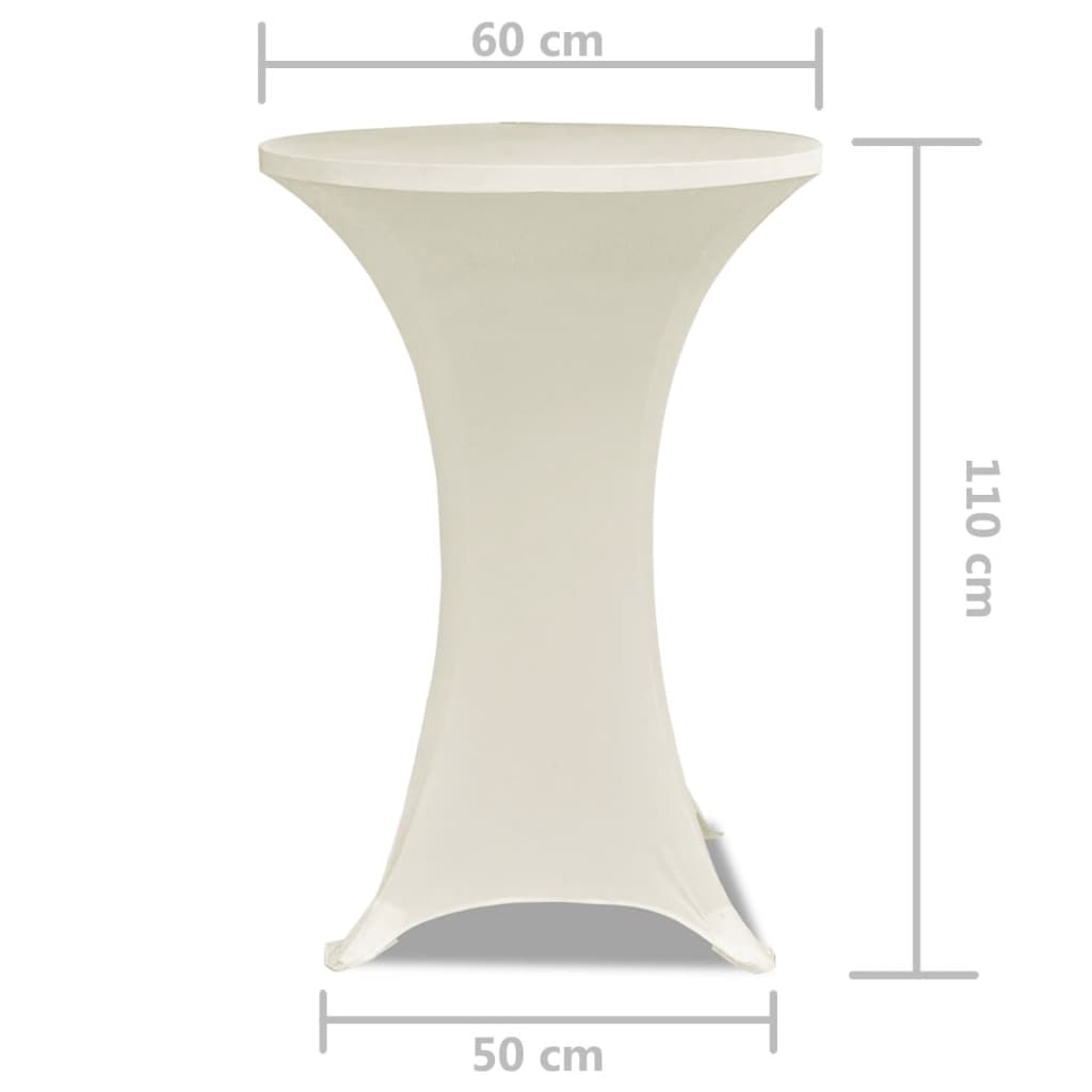 Copritavolo ?60 cm Crema Tessuto elasticizzato 2 pezzi - 5