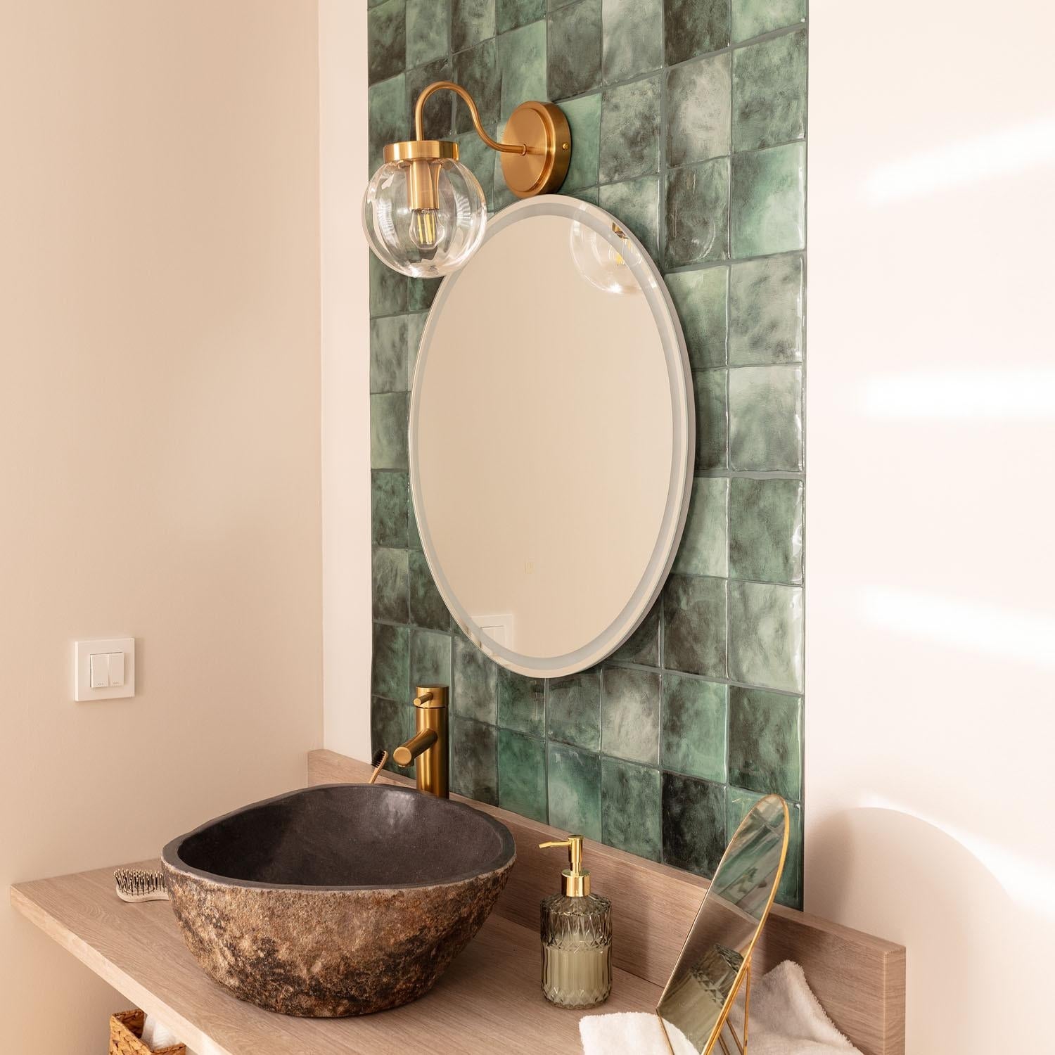 Ledkia Candeeiro de Parede Exterior Metal e Vidro Driyah Dourado - 2