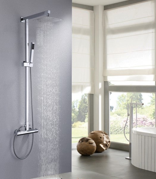 BERNSTEIN - Colonna doccia termostatica in acciaio inox + soffione 40x40cm - 118x41cm - 8821C Basic 40x40cm