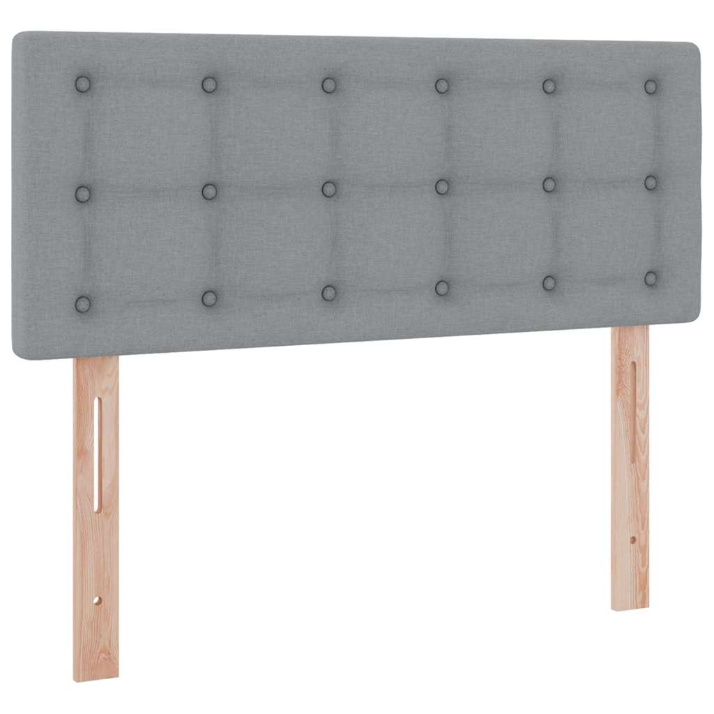Lit avec rangement et matelas gris clair 120 x 200 cm en velours - 9