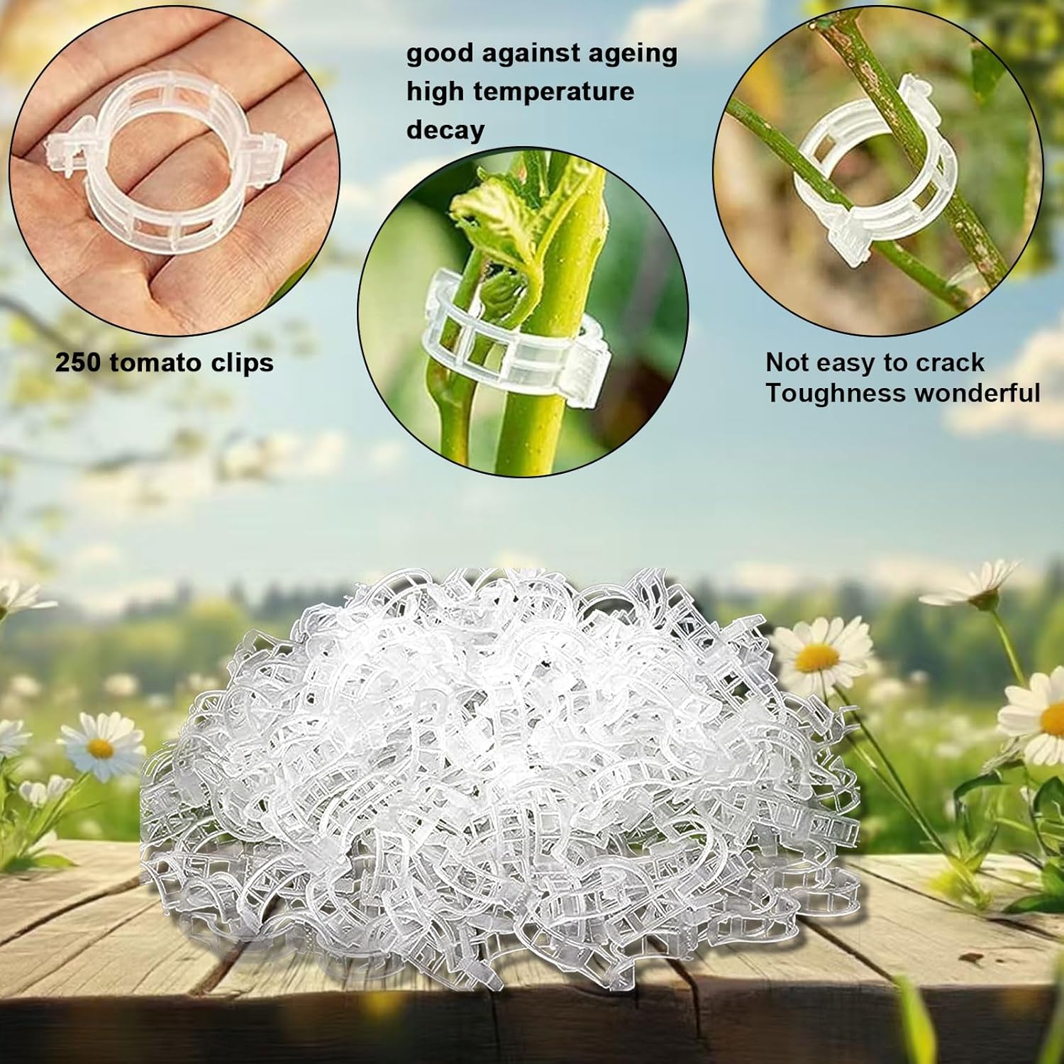 Lot de 250 clips de sécurité pour plantes, pour soutenir tomates et tiges de légumes dans votre jardin ou serre - 3