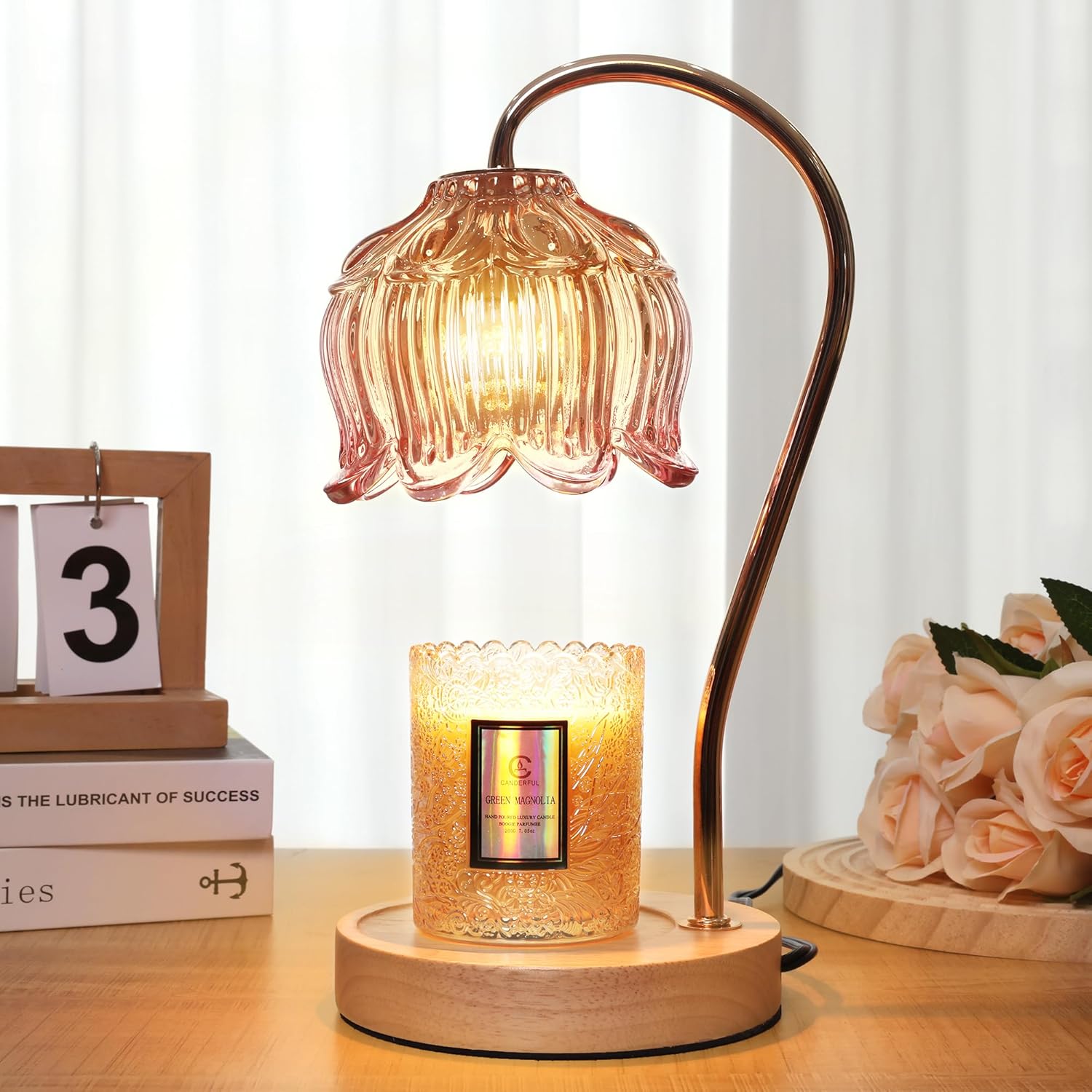 Lampe chauffebougie florale avec minuterie Chauffebougie électrique — free download