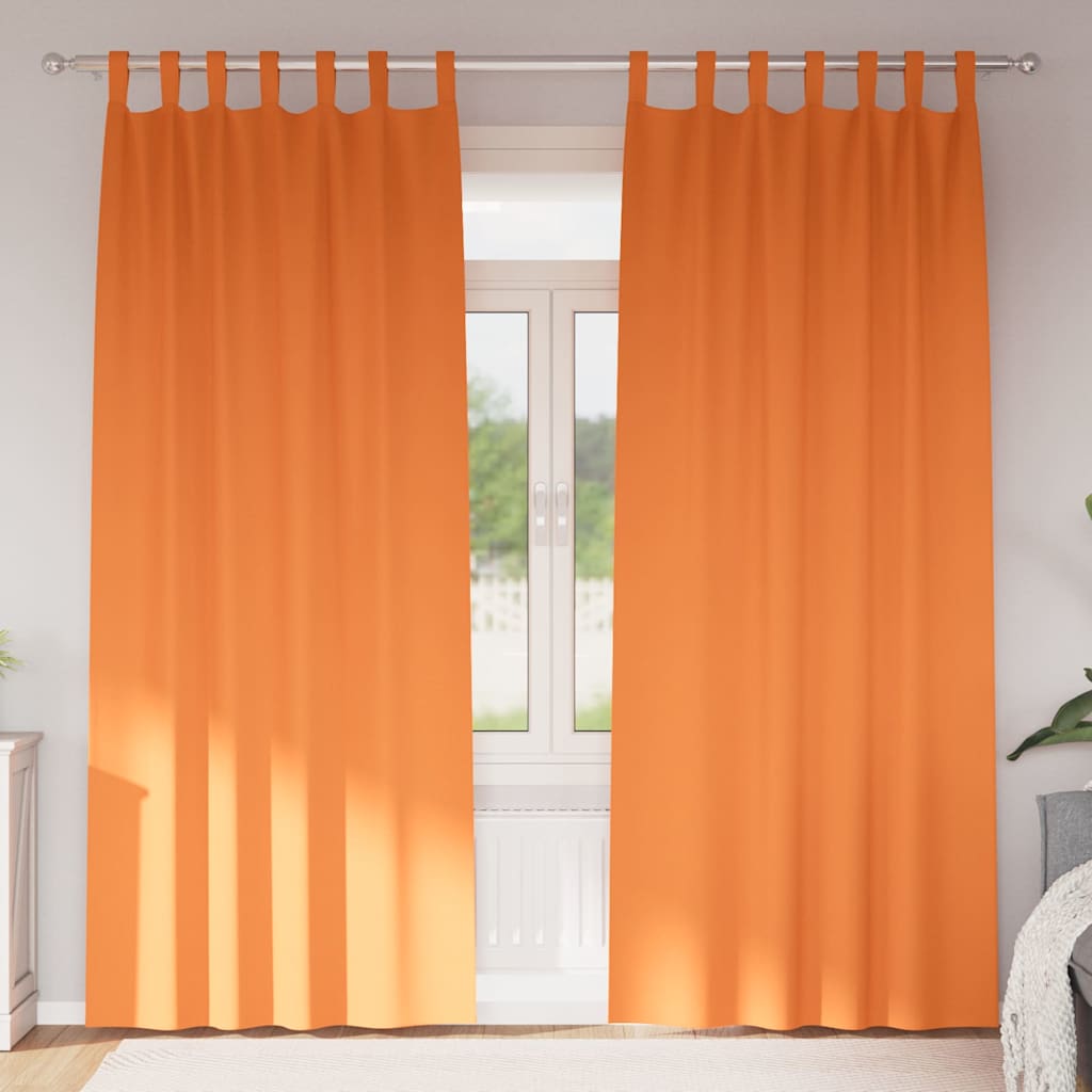 Firany blackout z kółkami 2 pcs Jasnopomarańczowy 225 x 140 cm vidaXL