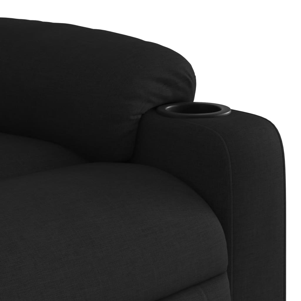 Fauteuil de Salon，Chaise，Fauteuil inclinable de massage noir tissu - 9