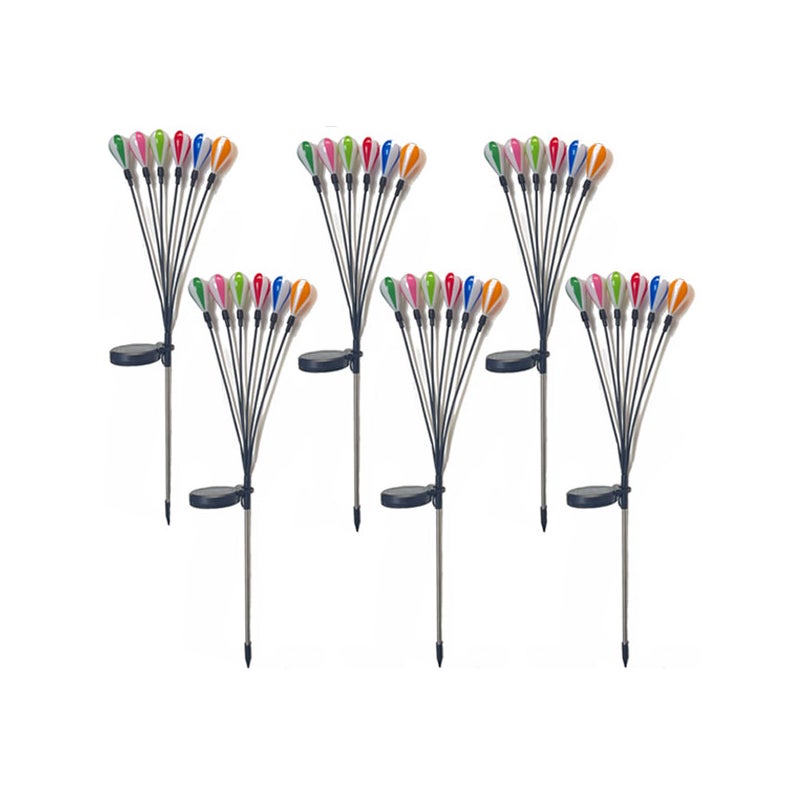 6 sztuk dekoracji zewnętrznej led balon na ogrzane powietrze solarny, lampa trawnikowa girlanda świetlna ogrodowa - ciepłe światło - 6 głowic