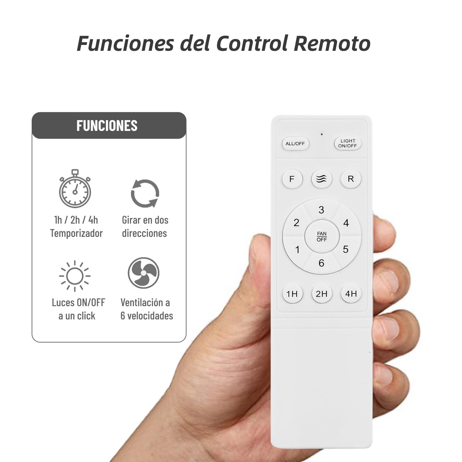 Ventilador de Techo con Luz 107cm Motor DC Ultra Silencioso 6 Velocidades 3 Colores 3000-4200-6000K, 6600LM - 7