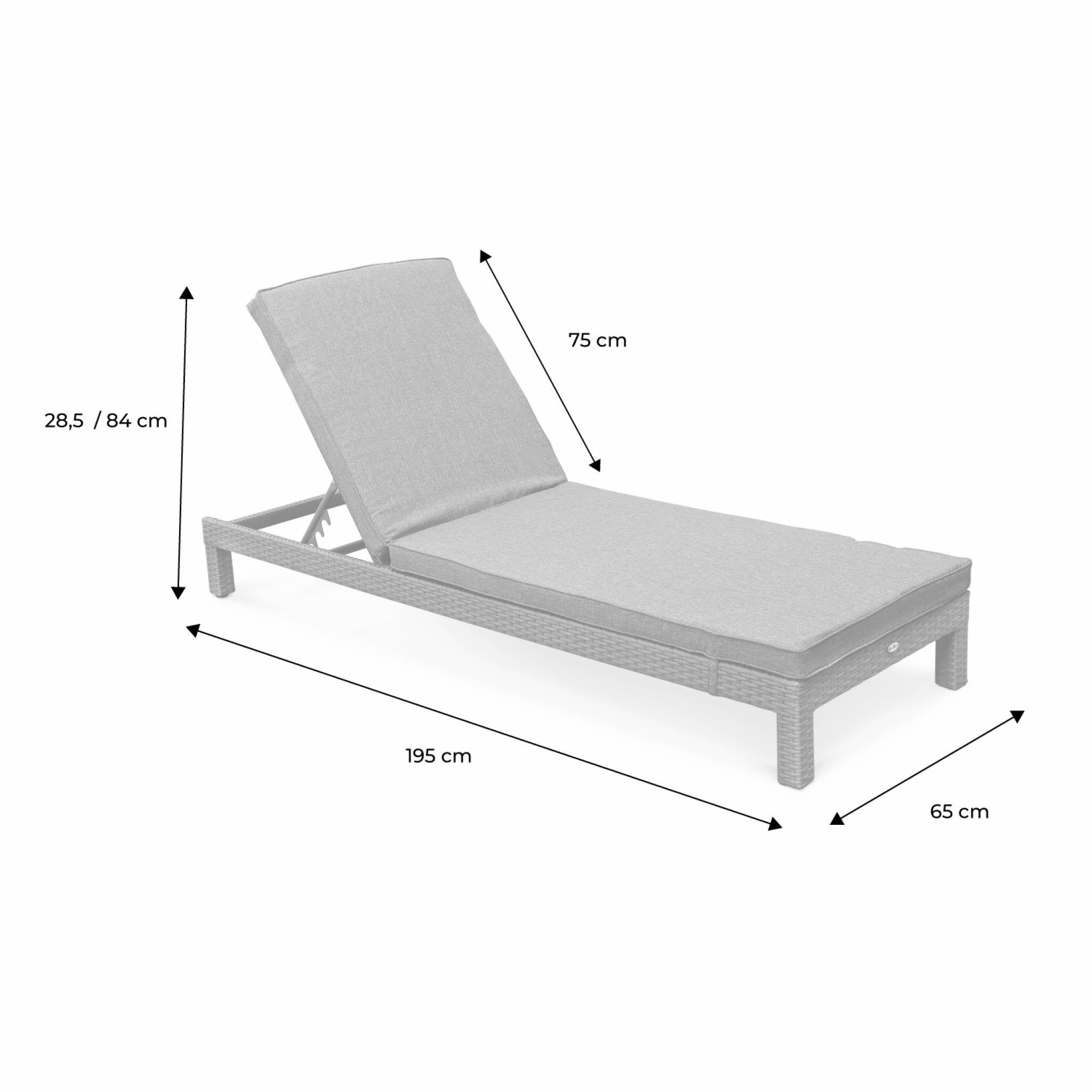Set de 2 bains de soleil en résine tressée. transats - Pisa x2 - Naturel. Coussins beige PISA - 5