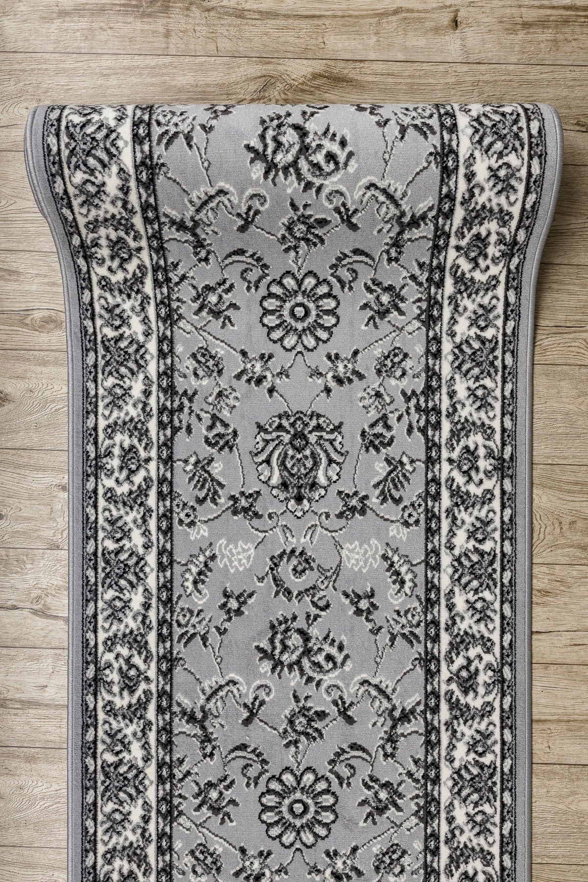 TAPIS DE COULOIR BCF MORAD Klasyk classique gris 90 cm 90x510 cm - 5