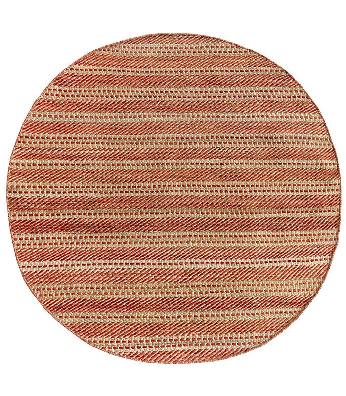 Hamid - Okrągły dywan z juty i wełny 150x150 cm - Dywan do jadalni, salonu