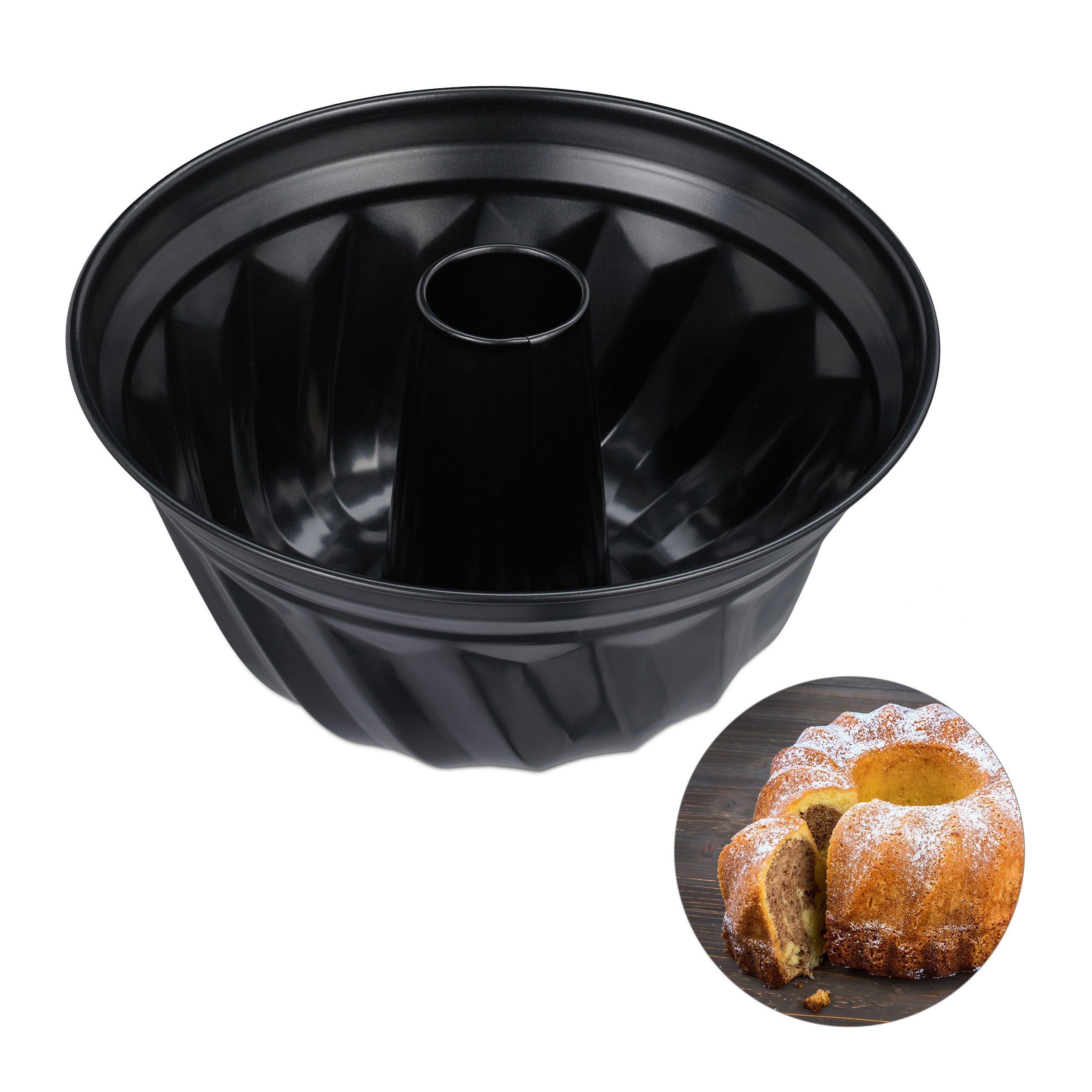 Moule Savarin Karamel IBILI 25 Cm - Acier Au Carbone Avec Revêtement Antiadhésif Rouge - Parfait Pour Gâteaux Et Desserts Élégants