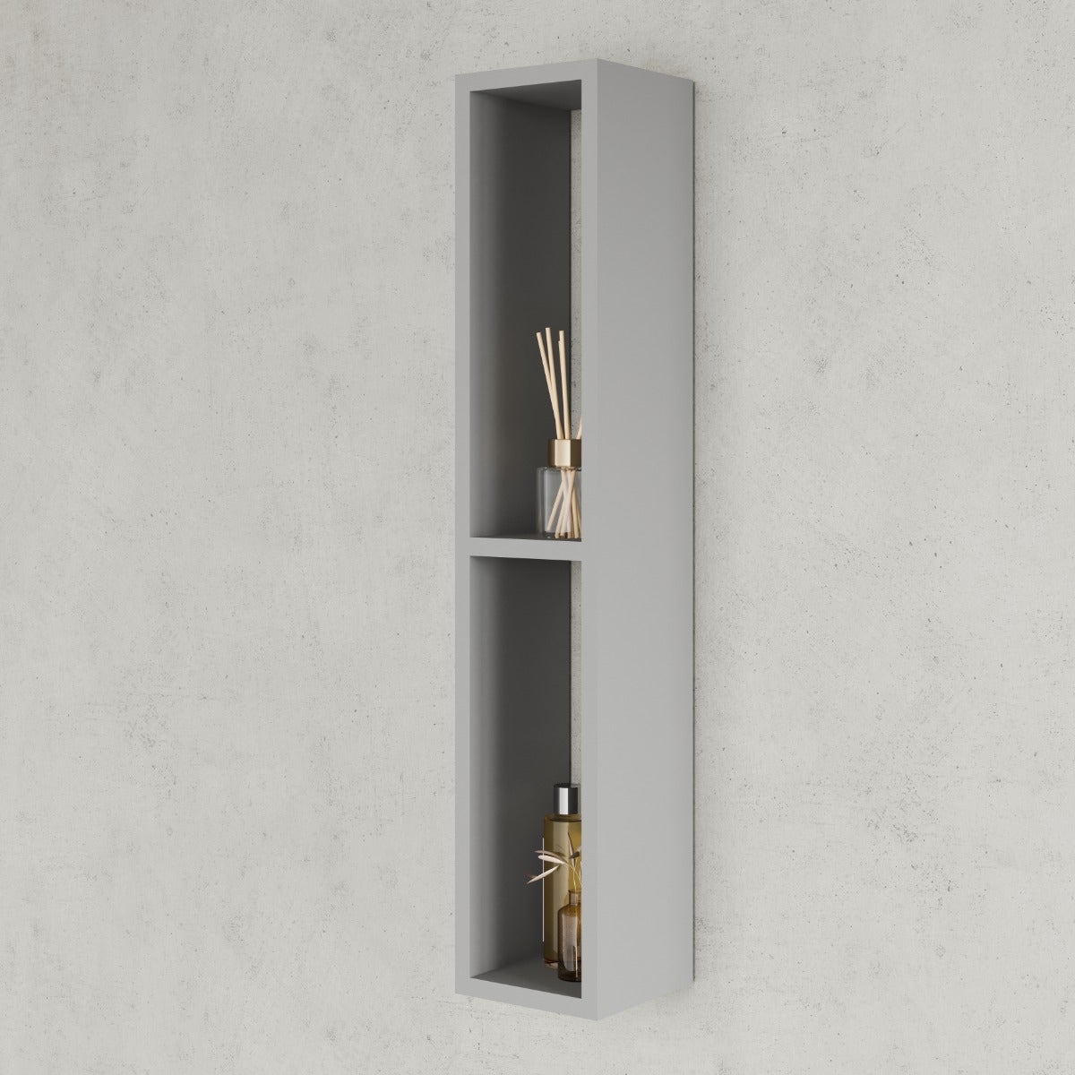 Mueble de baño h80 cm con dos compartimentos abiertos gris