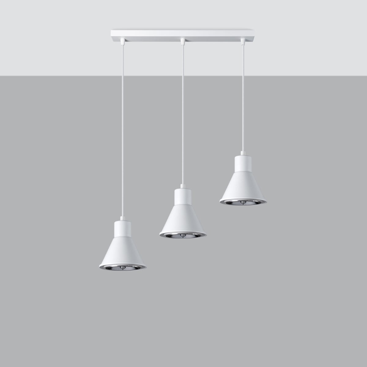 Lampa wisząca ZYLATA 3 biała [ES111] LED 4000K - 45x14x120cm Sollux