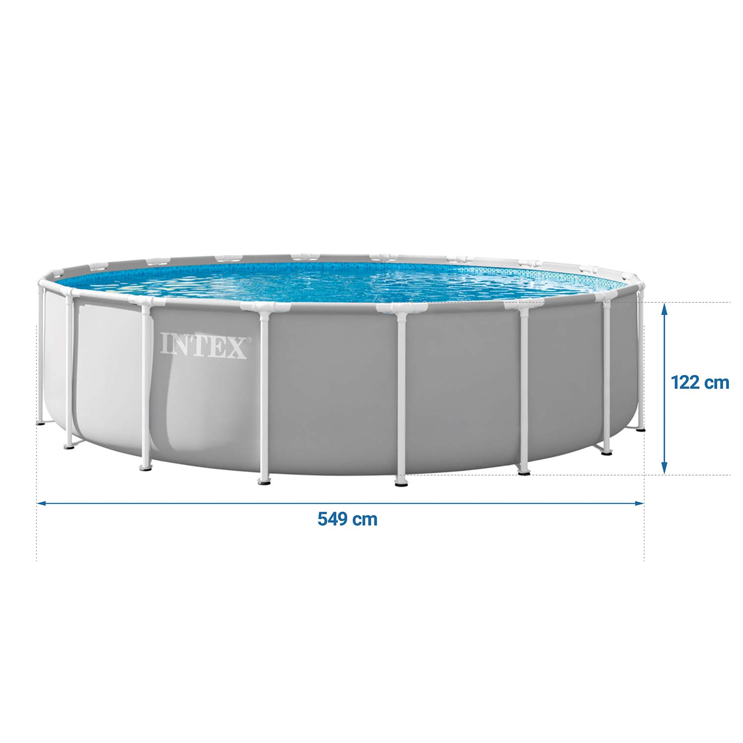 INTEX Piscina Prism Frame redonda amovível de 5 metros com sistema de filtragem e escada - 8