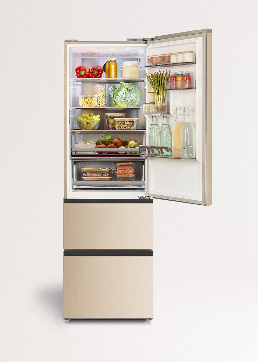 CREATE - FRIDGE STUDIO COMBI PRO FLEX 401 - Réfrigérateur 401L No Frost à l'italienne avec, Space Pro et Care+- Sable - 2