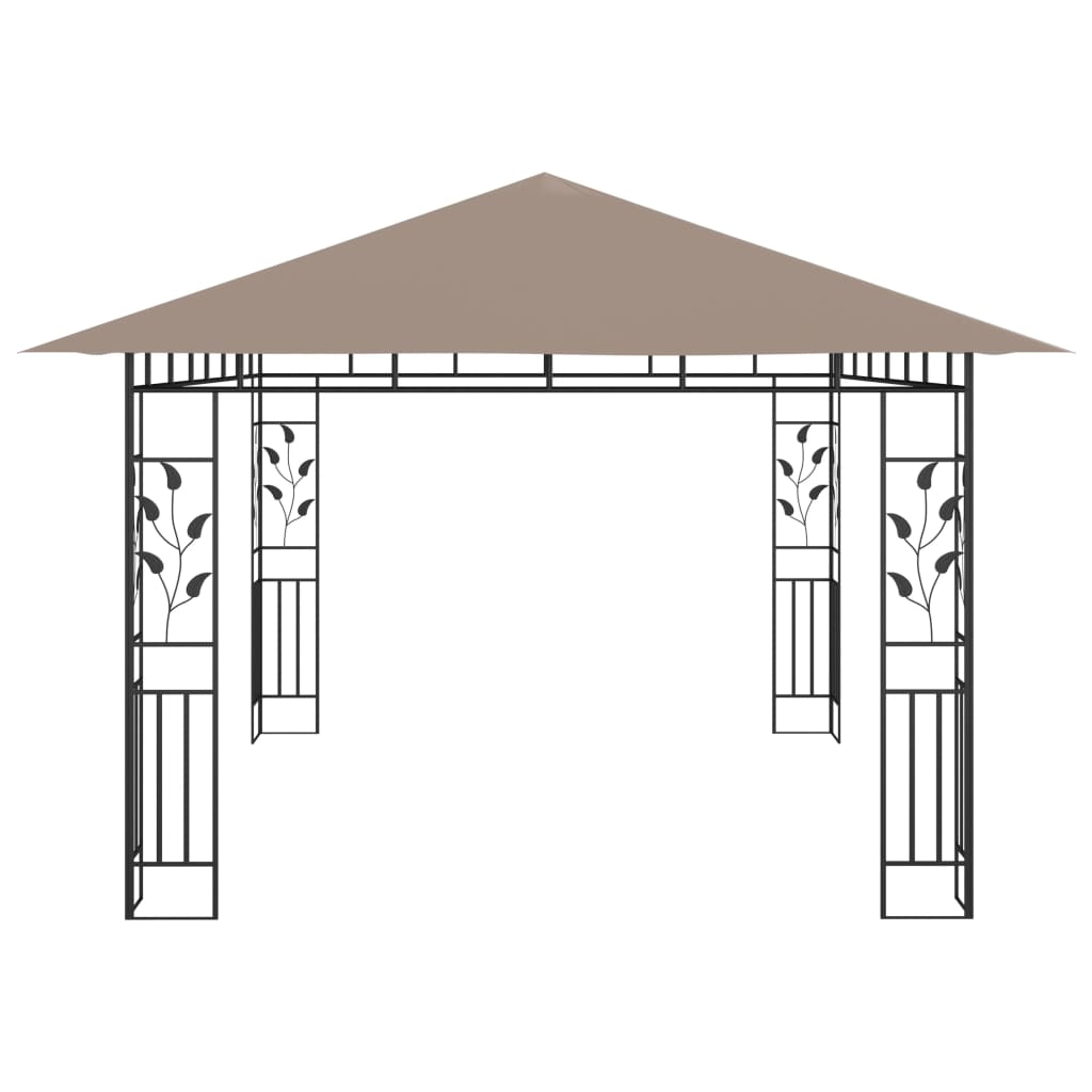 Tonnelle de jardin avec moustiquaire 4x3x2,73 m Taupe 180 g/m² CFW842282 - 4