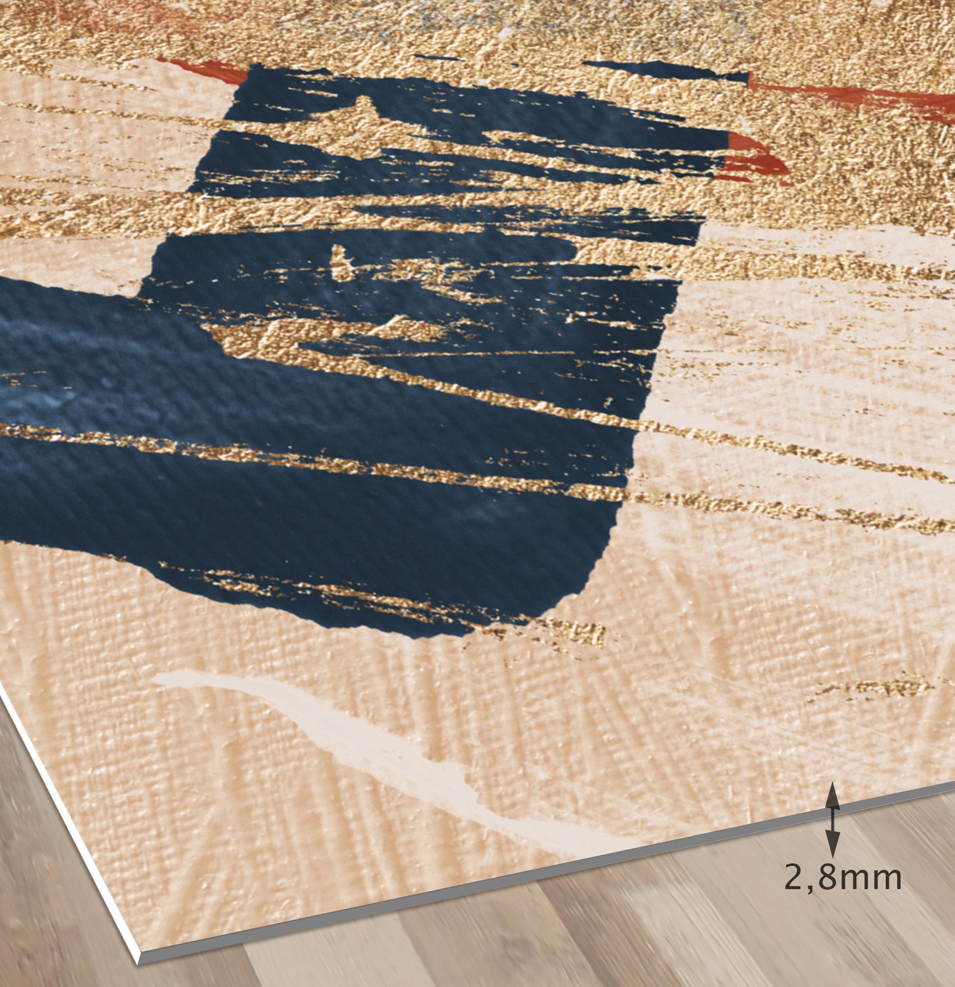 Tapis antidérapant en vinyle ÓLEO 6 200x266 cm - PVC imprimé, lavable, ignifuge, pour le salon et la cuisine, style abstrait - 3