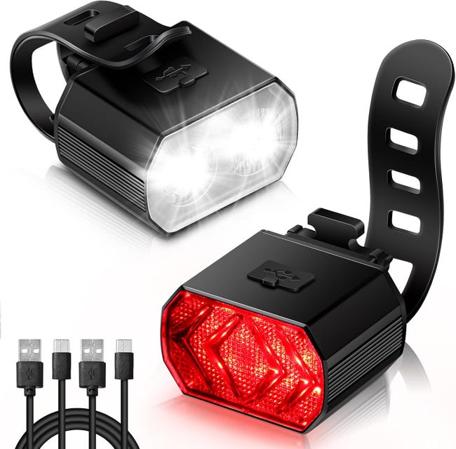 Luci Per Bicicletta Luci Bici Ricaricabili USB, Potenti Super Luci Bicicletta Led