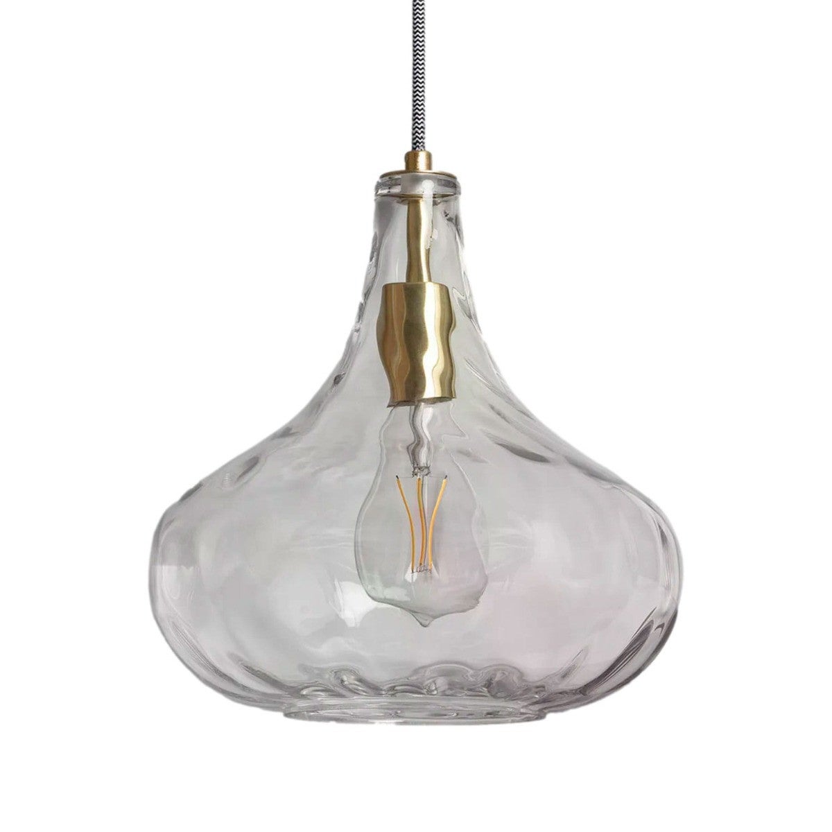 Lampa wisząca Pico przezroczysto-złota 1xE27x40W styl klasyczny wym: 140 x 27 x 27 cm szkło Abruzzo