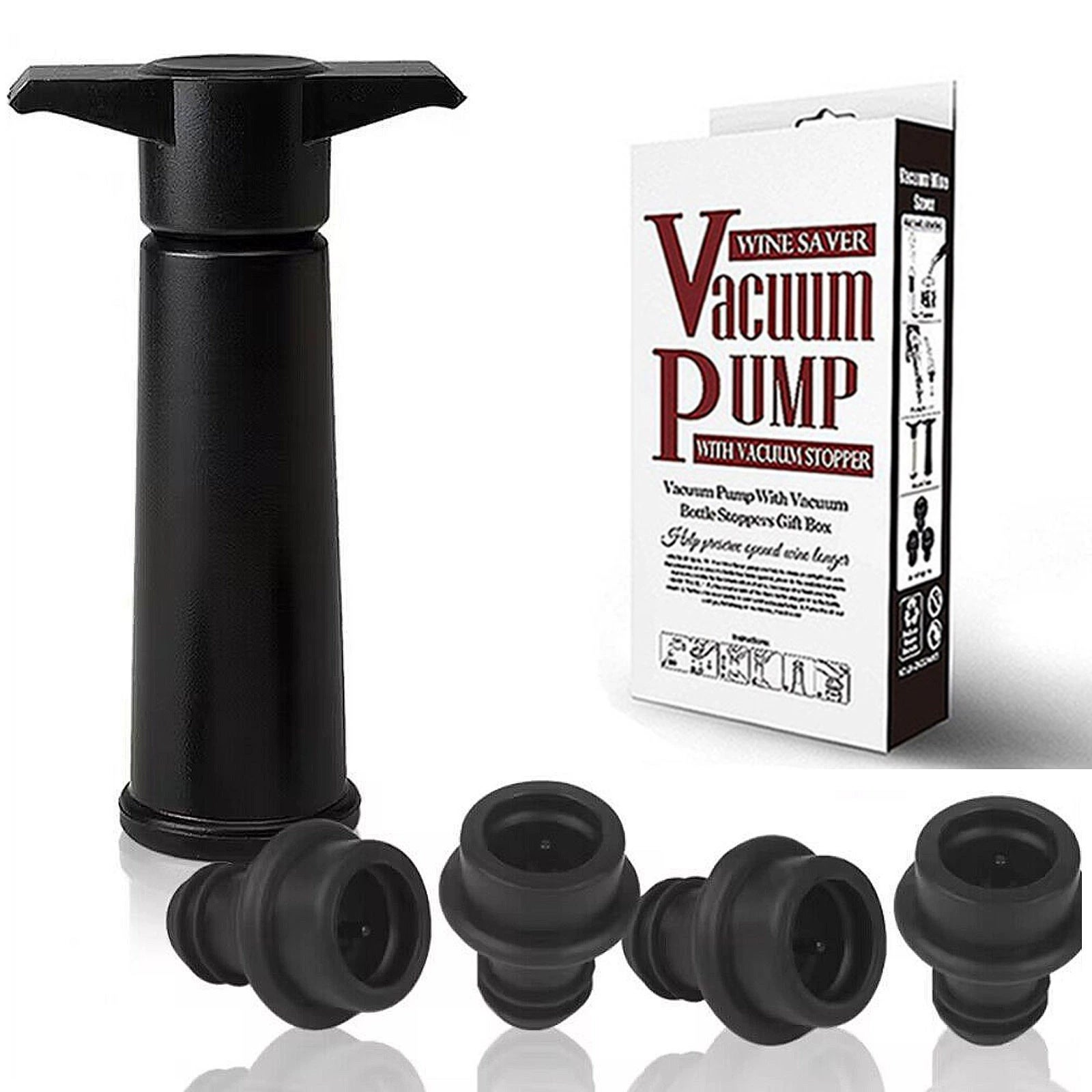 Pompa Sottovuoto Per Vino WOTOR Con 4 Tappi - Conserva Il Vino Fresco Fino A 10 Giorni - Foto 3