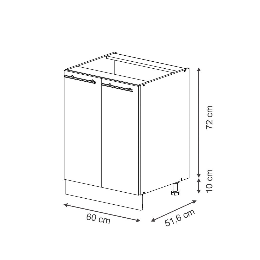 Vicco Meuble bas de cuisine Fame-Line, GrisBeige, 60cm sans PT - 3